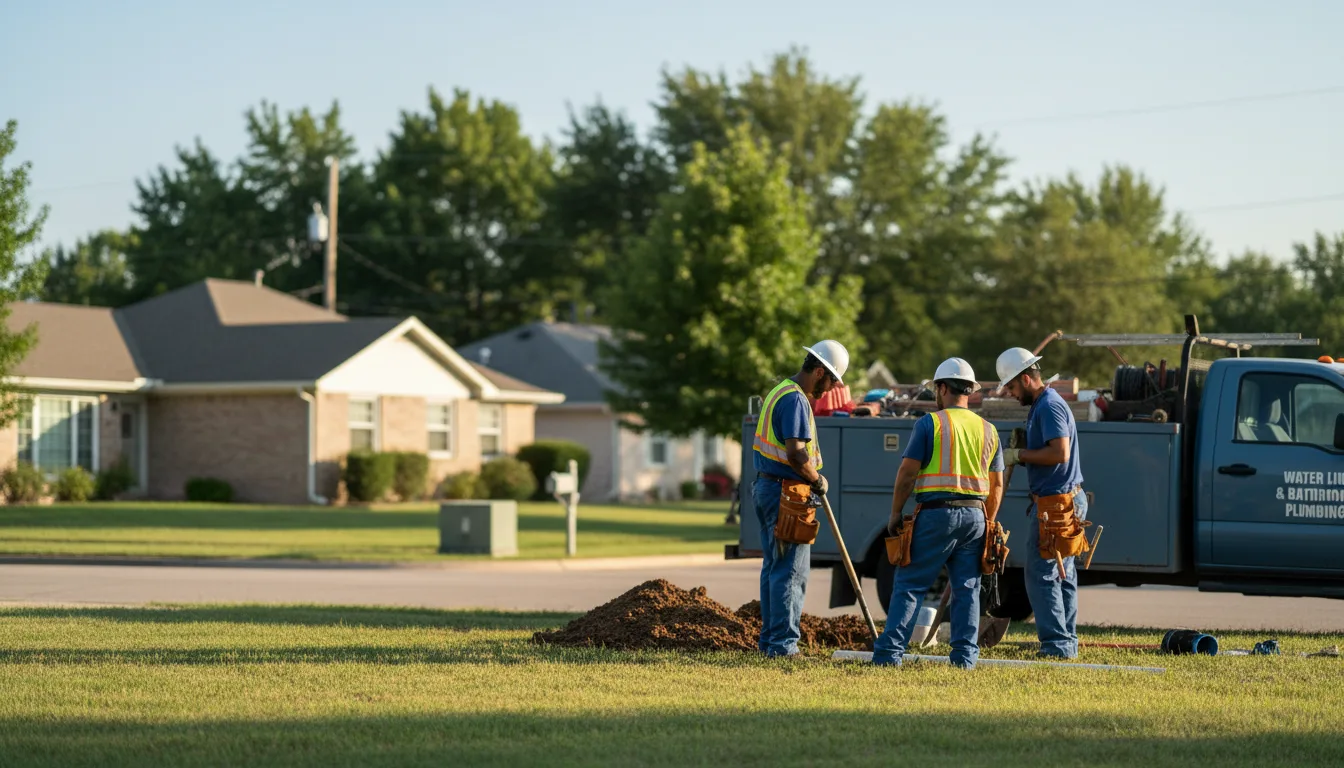 Residential water line and bathroom plumbing service in Dearing, KS